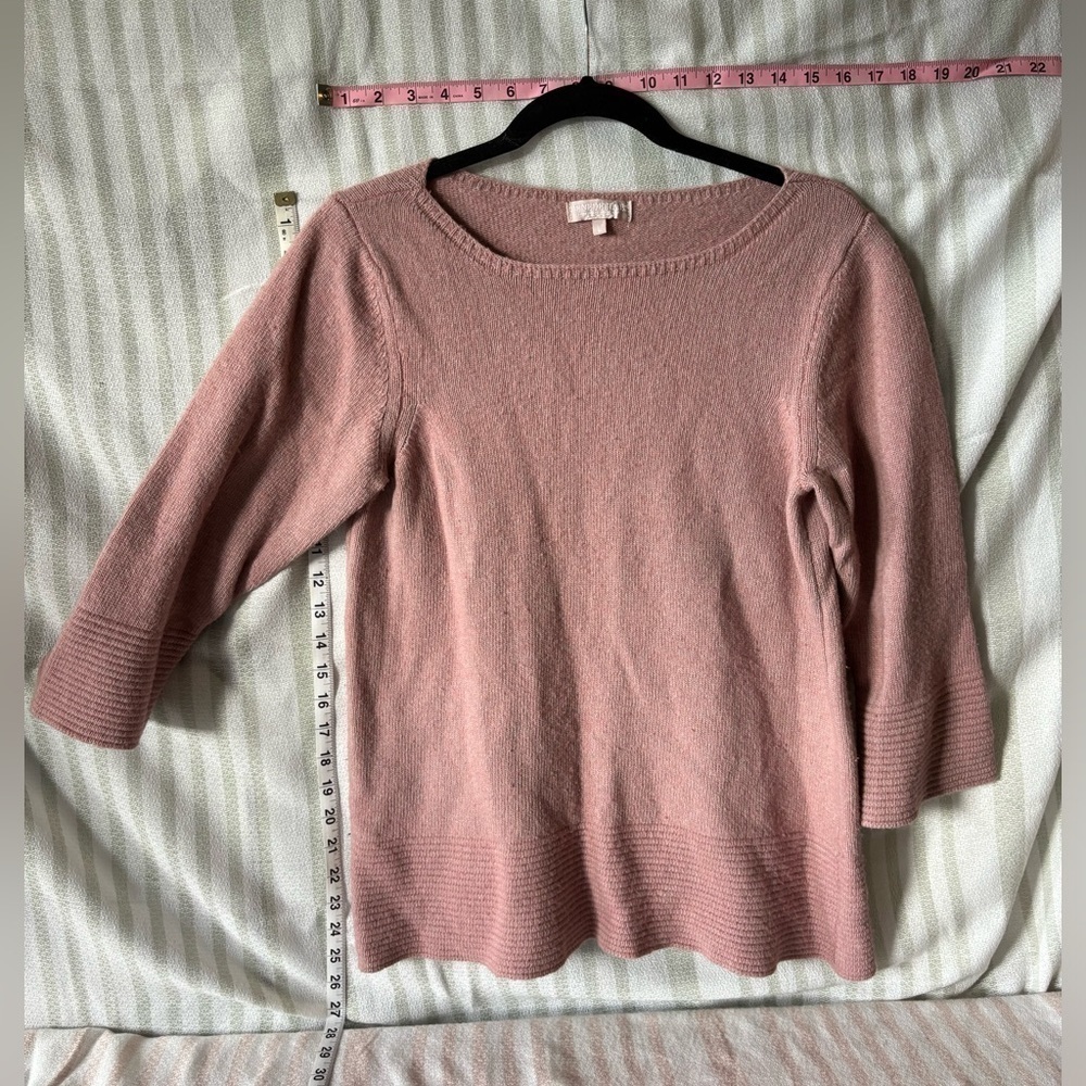Benedetta B. Pink rose sweater women’s large cashmere merino wool